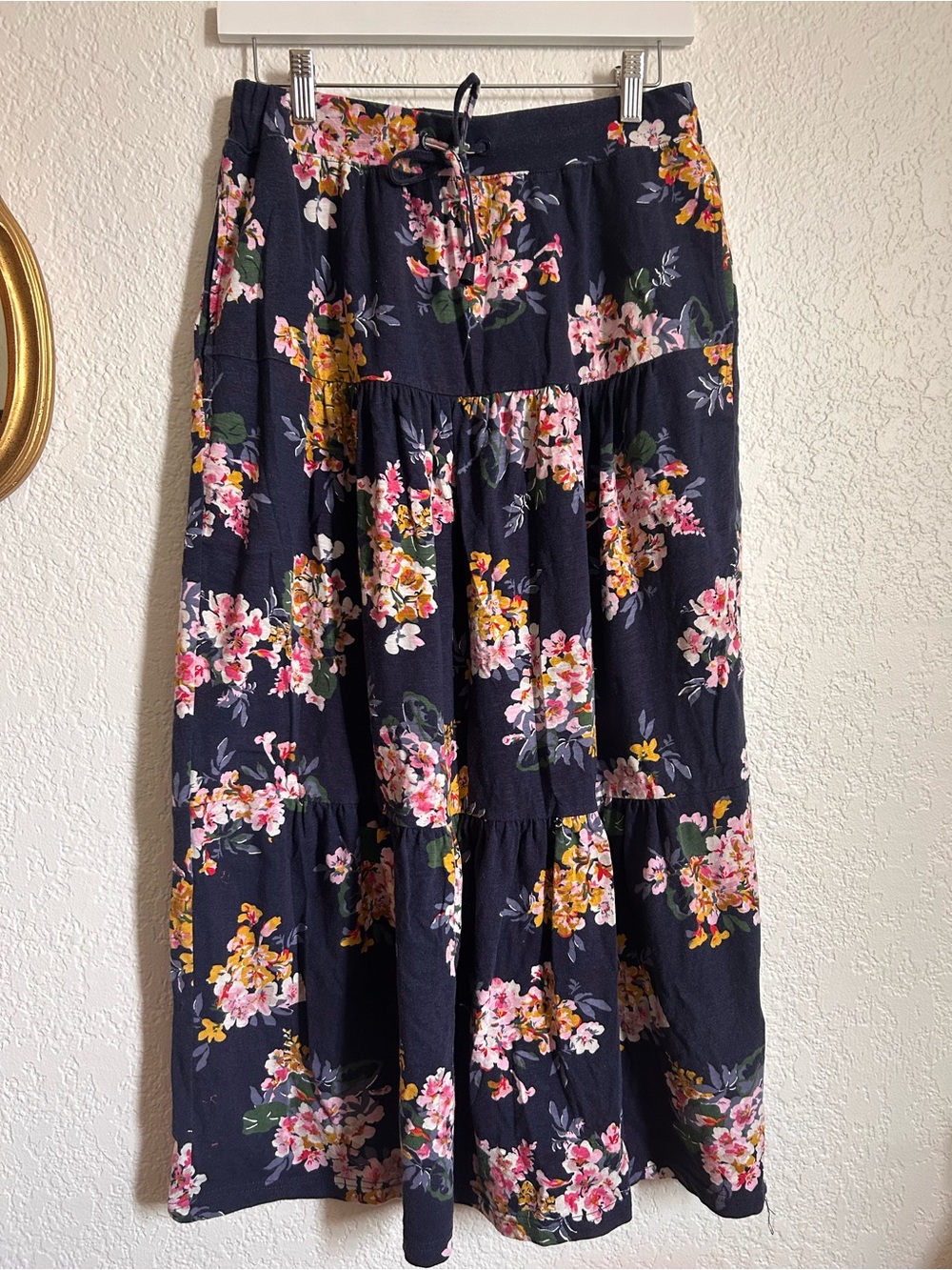 Joules Navy Midi Skirt